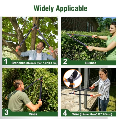 28.7" Long Handle Loppers Branch Cutter for Gardening & Landscaping