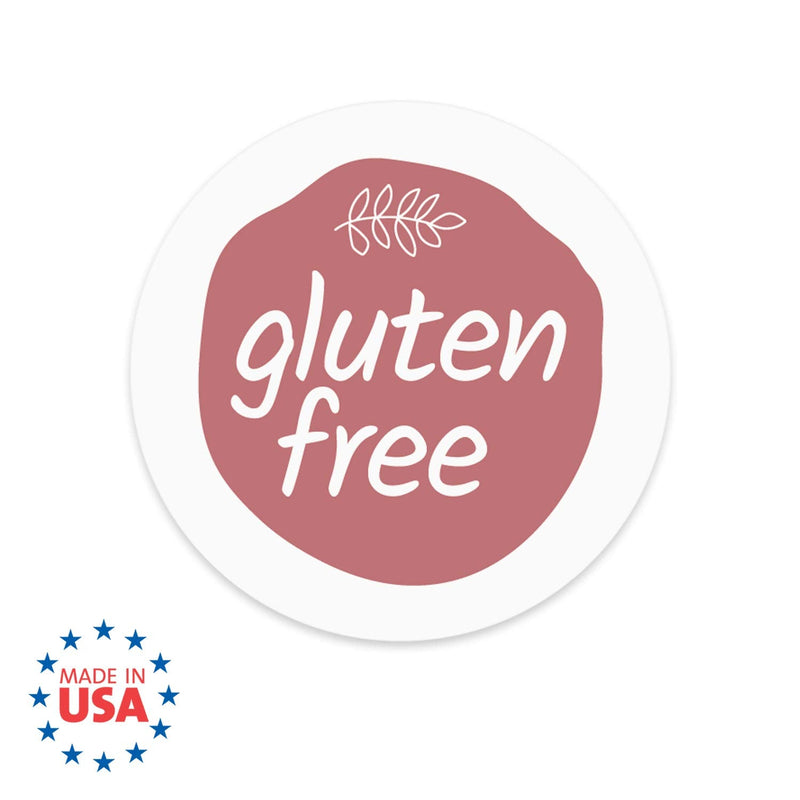 [Australia - AusPower] - Rose Pink Gluten Free Stickers / 1" 500 Circle Labels/Chic Design with Foliage Aesthetic 