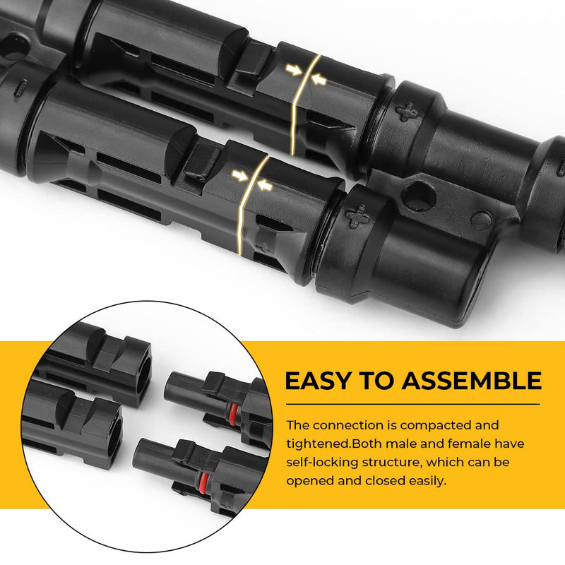 BougeRV Solar Branch Connectors Y Connector for Parallel Connection Between Solar Panels FMM+MFF (2 Pairs) 2 Pairs MMF+FFM