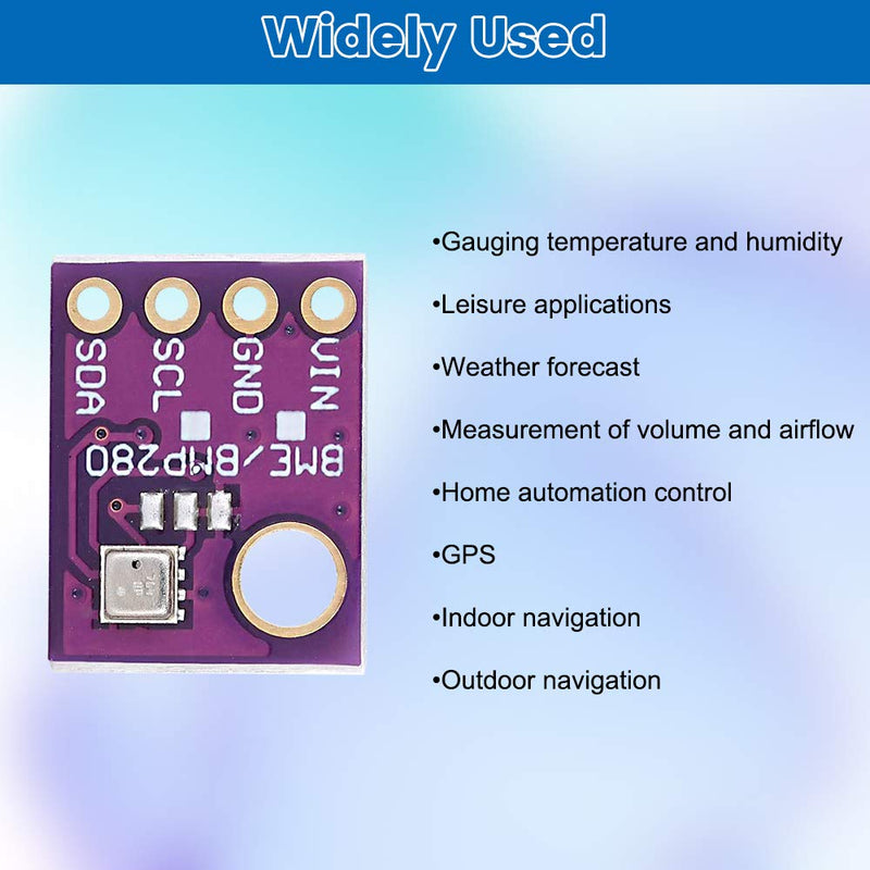 CUQI GY-BME280 Barometric Pressure Temperature Sensor, Calibrated Altimeter Pressure Sensor with IIC I2C Breakout Altimeter Module for GPS Modules