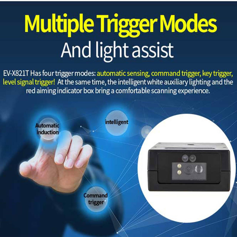 Embedded Mini USB Fixed Mount Barcode Scanner Scan Engine, CMOS 2D Barcode Reader Module RS232/TTL/USB Barcode Scanner Module Mini-Size Module (RS232)