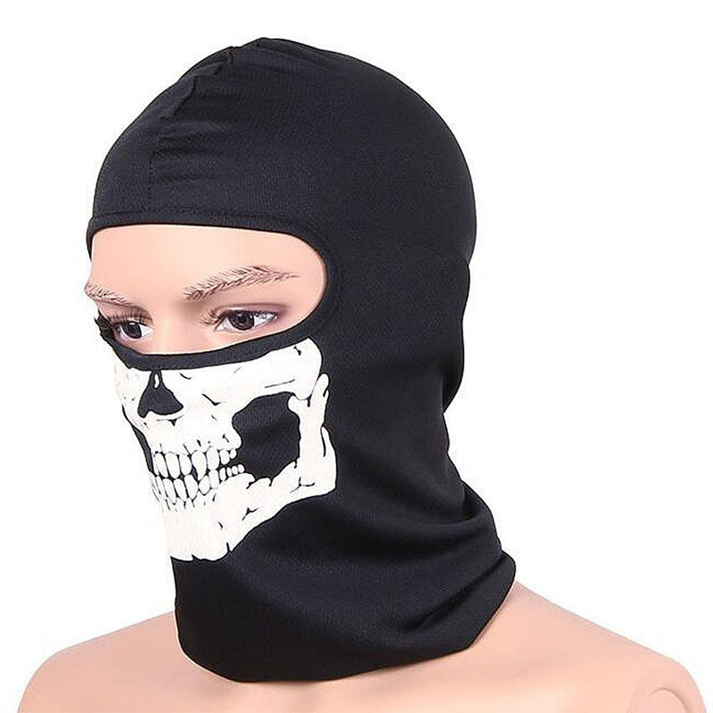 Black Balaclava Ghosts Skull Full Face Mask, Carnival Masks Tactical Balaclava Hood for Men Women Youth Halloween Cosplay Outdoor Sport Cycling Hiking Skiing