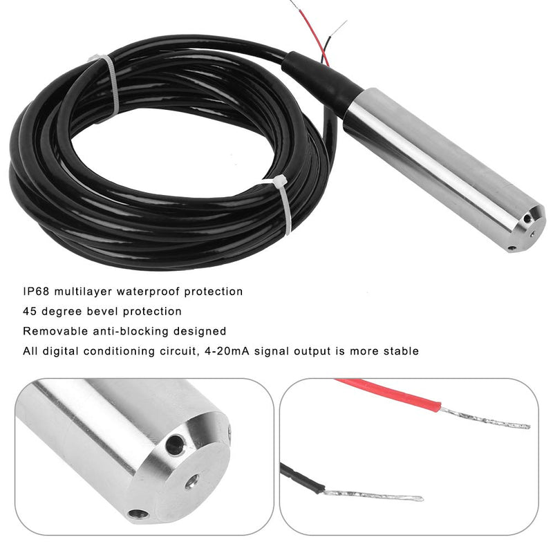 TL-136 IP68 Multilayer Waterproof Protective Liquid Level Transmitter, Detachable Anti-lock Water Level Sensor Detector with 4-20mA Signal Output, 12-32VDC(0-1m)