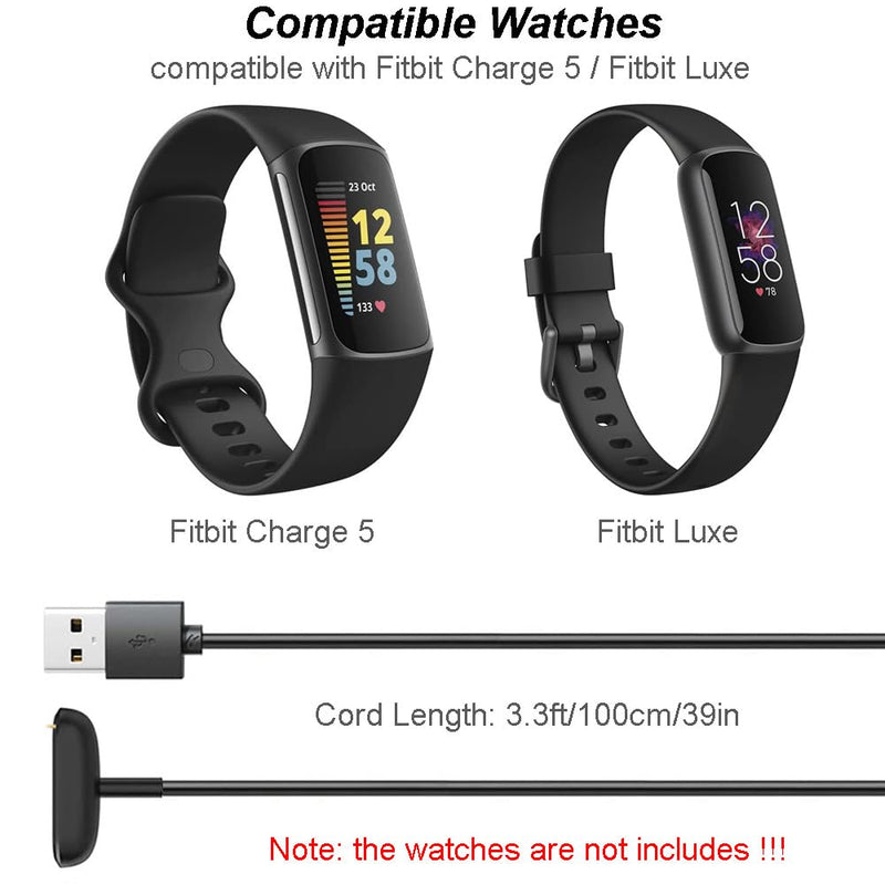 Charger for Fitbit Charge 5 & Fitbit Luxe Replacement USB Charging Cable Cord for Fitbit Charge 5 and Fitbit Luxe [1m/3.3ft] 1