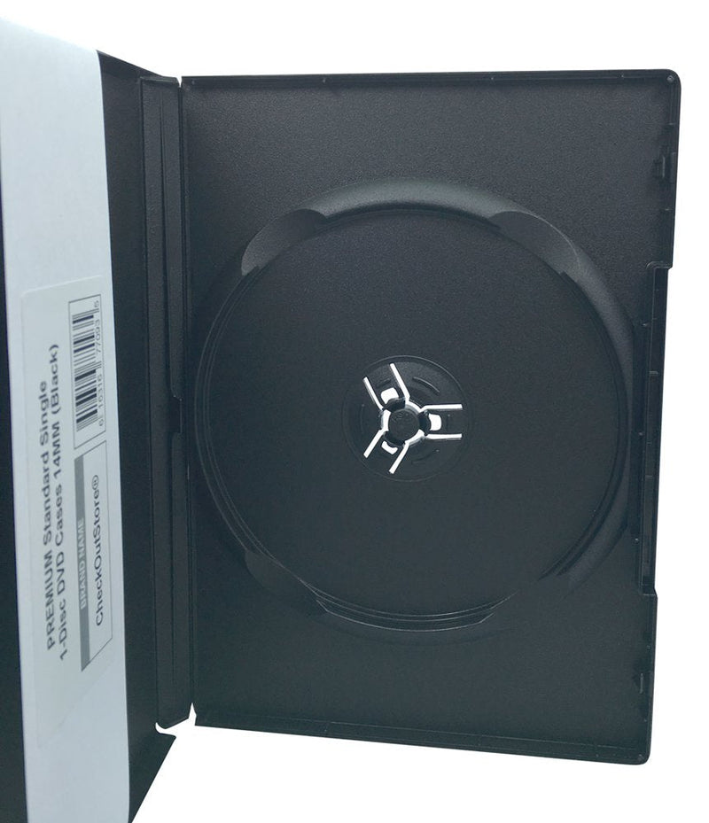 CheckOutStore (10) Premium Standard Single 1-Disc DVD Cases 14mm (Black) 10 Units Black