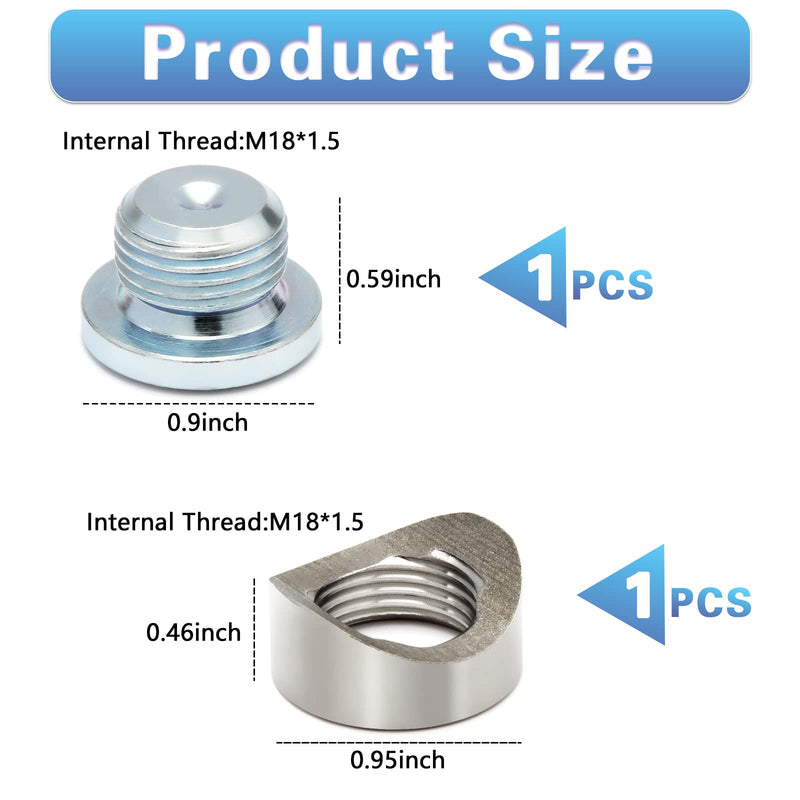 M18X1.5 Bung and Plug Notched Style Bung and Plug Stepped Notched Style Mounting Bung and Plugs (1 Bungs/1 Plugs) 2