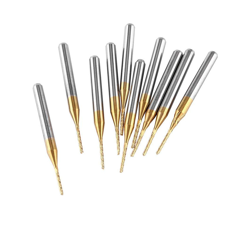 10pcs Carbide End Mill Coat Milling Cutter Engraving Bits Rotary Burrs Set 3.175mm x 1mm 38x3.175x1mm