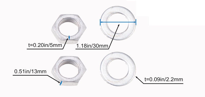 J-Bolt Post Hinge with 5/8" Hinge Pin Galvanized Post Gate Hinge for Chain Link Fence, Washers & Nuts Included (12" (4 Pcs)) 12" (4 Pcs)