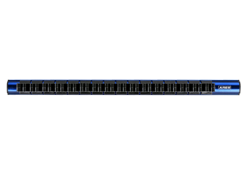 ARES 62027 - Blue 16.5-Inch Hand Tool Holder - Aluminum Rail Stores up to 16 Screwdrivers or Small Tools and Keeps Your Garage Organized 1-Piece
