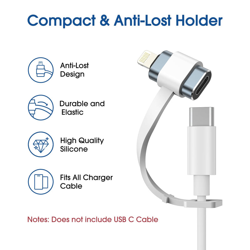 amFilm TechMatte USB-C to Lightning Adapter, 27W PD Fast Charging, Compatible with iPhone 14/13/12/11 Pro Max Mini/X/XR/XS/SE/8/7/6/iPad/iPod/AirPods , with anti-lost rope