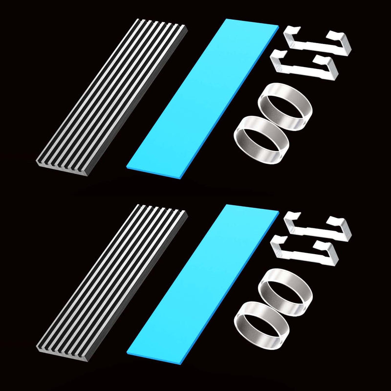 glotrends [2 Packs] M.2 Cooler M.2 Cooler Kits, Fits PS5/PC 0.12 Inch (3 mm) Thick M.2 Cooling Fin for 2280 M.2 PCIe SSD 2 3 mm high