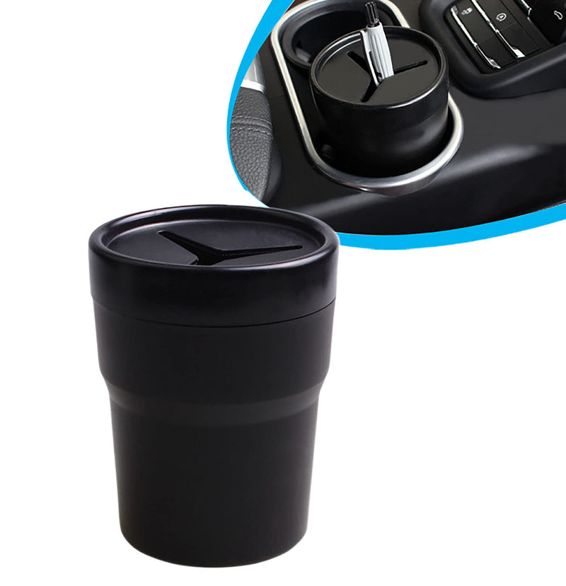 BANCHELLE Car Change Holder with Lid Automotive Plastic Garbage Cans 250 mL (0.06 Gallon) Portable for Car Keys Change Pen 1 Piece