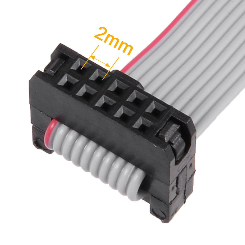 uxcell IDC 10 Pins Connector Flat Ribbon Cable Female Connector Length 30cm 2mm Pitch,5pcs