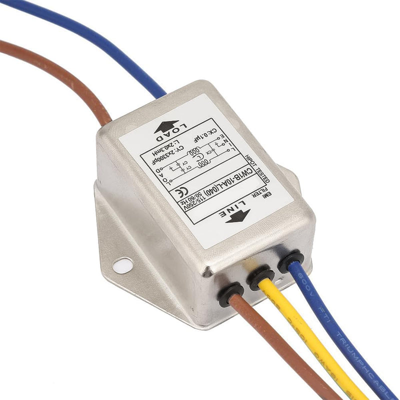 EMI Power Filter 125/250V Electromagnetic Interference Filter CW1B-10A-L (040) Single Phase Filter for Suppression of Impulse Interference