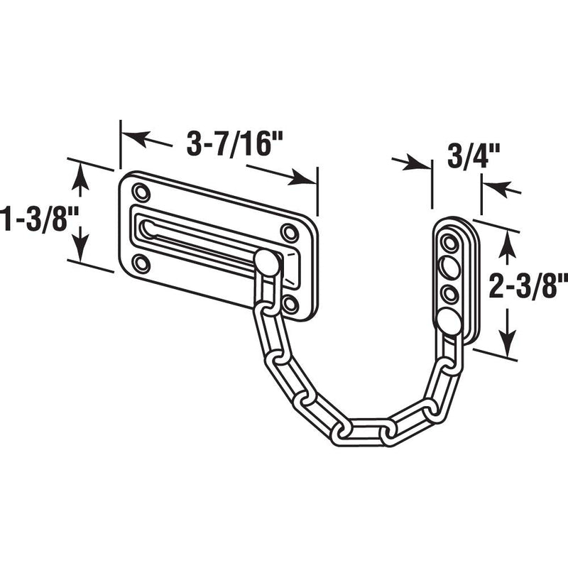 Defender Security U 10386 Door Guard, Steel Chain Type, Satin Nickel, Pack of 6