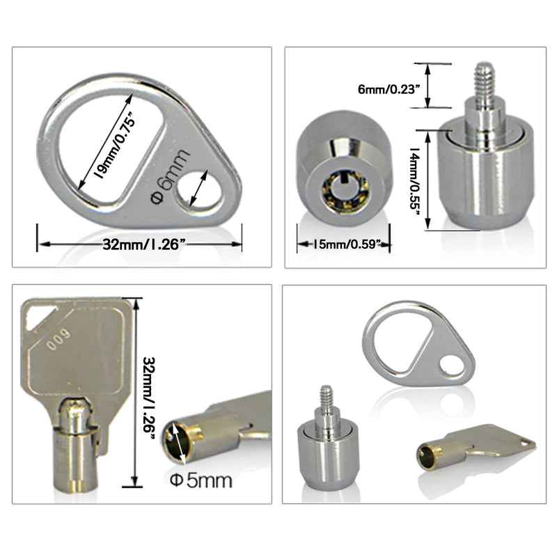 Silver Metal Desktop Computer Lock with Key, Anti-Theft, Modern Style, Works with Most Desktops & Docking Stations