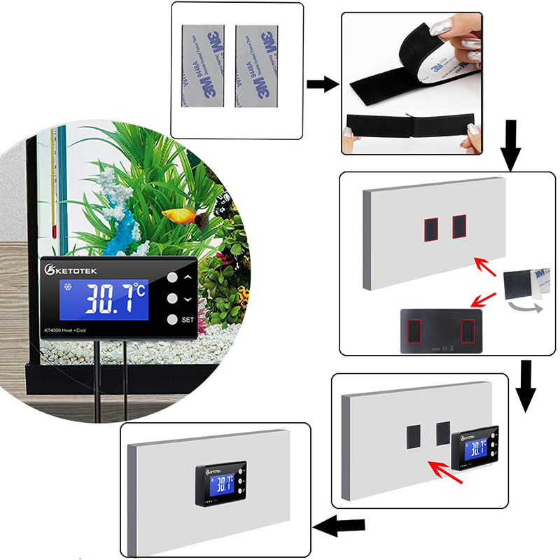 KETOTEK Digital Thermostat Socket 230V with NTC Sensor, KT4000 Temperature Controller Socket, Socket Thermostat for Aquarium Greenhouse, Temperature Switch Heating/Cooling Temperature Controlled Black
