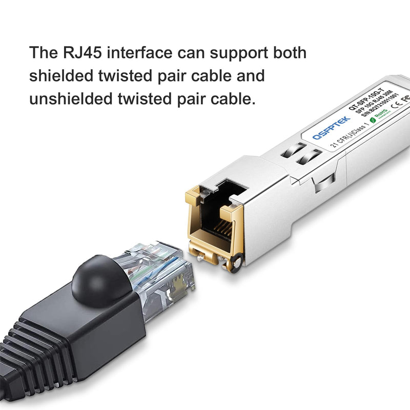 10GBASE-T SFP+ to RJ45 Module, 10Gb Ethernet Copper RJ-45, 10gbe Gigabit Mini gbic Computer Networking Transceiver Compatible with Brocade 10G-SFPP-T, up to 30-Meter 10GBase-T: 30m for Brocade