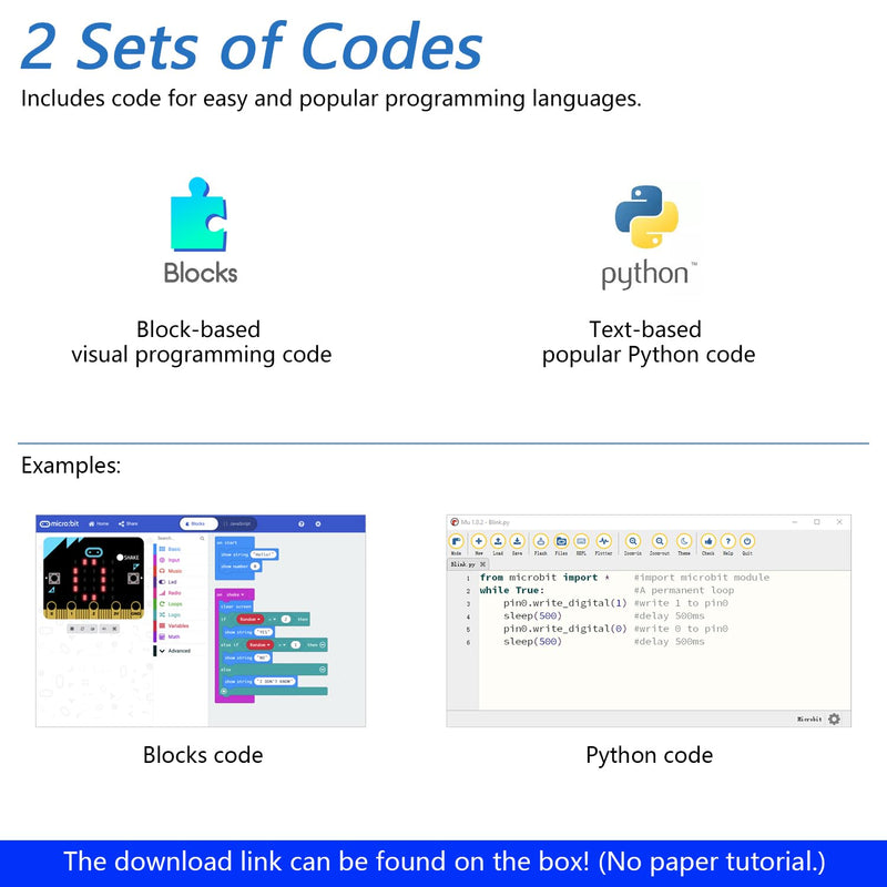 Freenove Ultimate Starter Kit for BBC Micro:bit (Not Included, Works with V1 & V2), 316-Page Detailed Tutorial, 224 Items, 44 Projects, Blocks and Python Code Without micro:bit