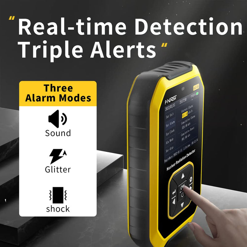 Geiger counter dosimeter radiation detector for measuring radioactivity, radiation detection device X γ β-rays real-time monitoring device LCD display with