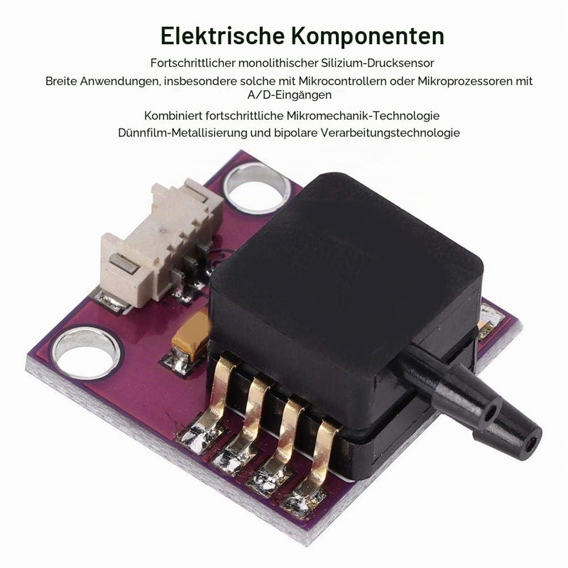 Fafeicy Differential Pressure Sensor Breakout Board, Aviation Speed Sensor Compatible with APM2.5, Aviation Sensor Controller with Pressure Measurement