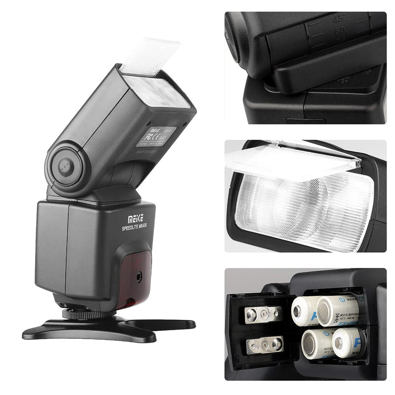 Meike MK430C E-TTL Speedlite Shoe Mount Flash Compatible with Canon 70D 77D 80D Rebel T7i T6i T6s T6 T5i T5 T4i T3i SL2 and Other EOS DSLR Cameras with Standard Hot Shoe