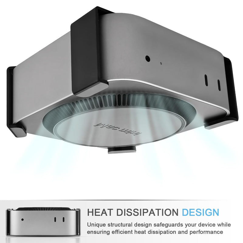 IFCASE Mac mini M4 Pro Mount, Behind Monitor, Under Desk, Wall Mount Stand for Mac mini M4/M4 Pro 2024 Compatible VESA Holder with Anti-Scratch Pad (Black) Black 1 Pack