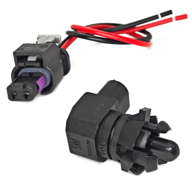 13583411 Ambient Air Temperature Sensor with Connector Pigtail Harness Compatible with Buick Chevy Cadillac GMC