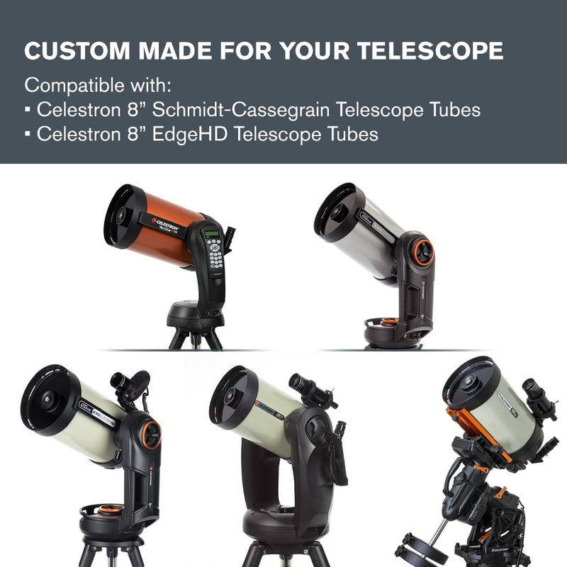 Celestron – EclipSmart Safe Solar Eclipse Telescope Filter – Meets ISO 12312-2:2015(E) Standards – Works with 8” Schmidt-Cassegrain/EdgeHD Telescopes – Observe Eclipses & Sunspots – Secure Fit 8" SCT and EdgeHD