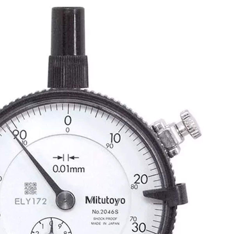 Mitutoyo 2046S, 0.01mm X 10mm Dial Indicator, 0-100, Lug Back, Series 2, 8mm Stem | Lug Back, Series 2, 8mm Stem