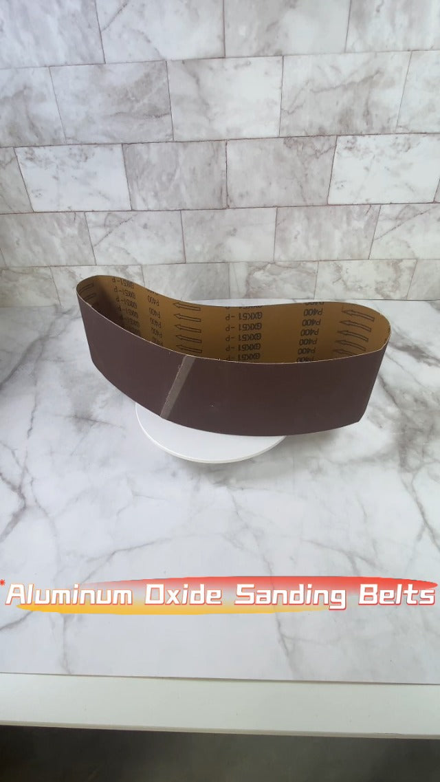 4 x 36 Inch Sanding Belts 10 Pieces Aluminum Oxide Sander Belts(80/120/150/240/400 Grits) With 4 Pieces 6 Inch Sanding Disc Aluminum Oxide Adhesive Backed Sandpaper (Pack of 14)