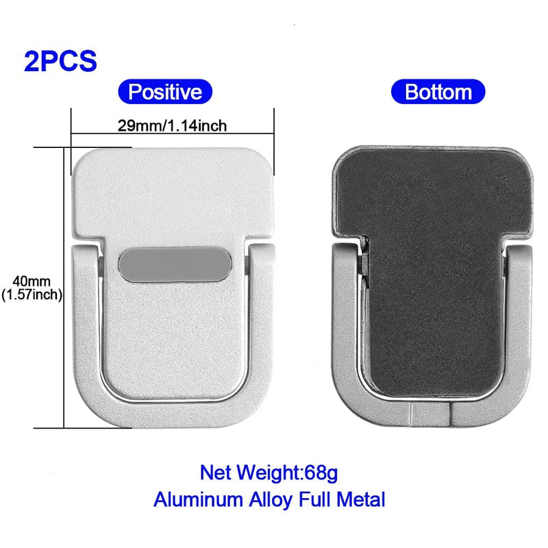 2Pcs Self-Adhesive Keyboard Stand for Desk, Adjustable Laptop Stand Riser Feet, Aluminum Portable Laptop Kickstand Aluminum Stable for MacBook, 10-18" Laptop, iPad(Silver) Silver