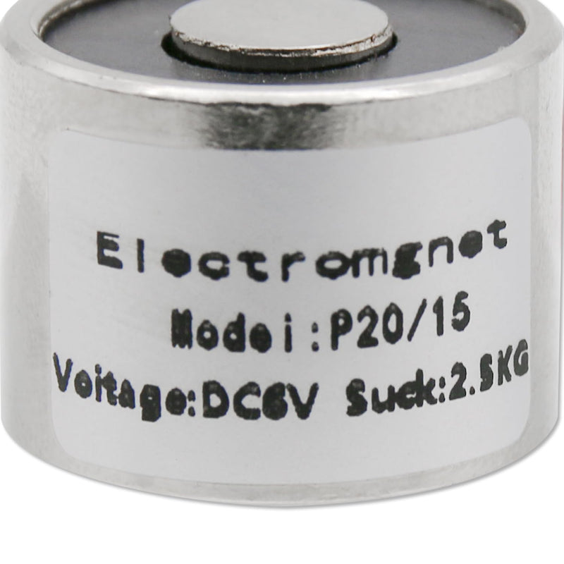 Electromagnet - P20/15 DC 6V 25N 5.5LB/2.5Kg - 20 x 15mm suction cup round electromagnet 25N 20 x 15mm