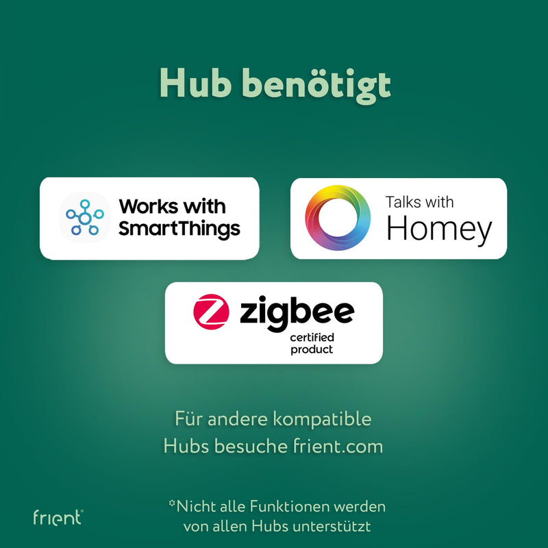 frient Air Quality Sensor | Air Quality Meter | Wireless VOC, humidity and temperature meter | battery operated | Zigbee | works with Homey and SmartThings