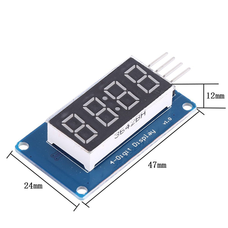 4pcs 0.36 inch 3.3~5.5V LED 4 digit 7 segment display adjustable brightness display module with clock display for red light