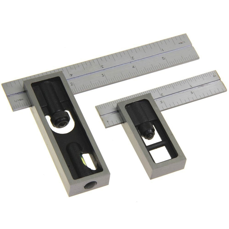 iGaging 4" & 6" Double Square Set 4R Steel Blade High Precision Woodworking Set 4" + 6" Double Squares