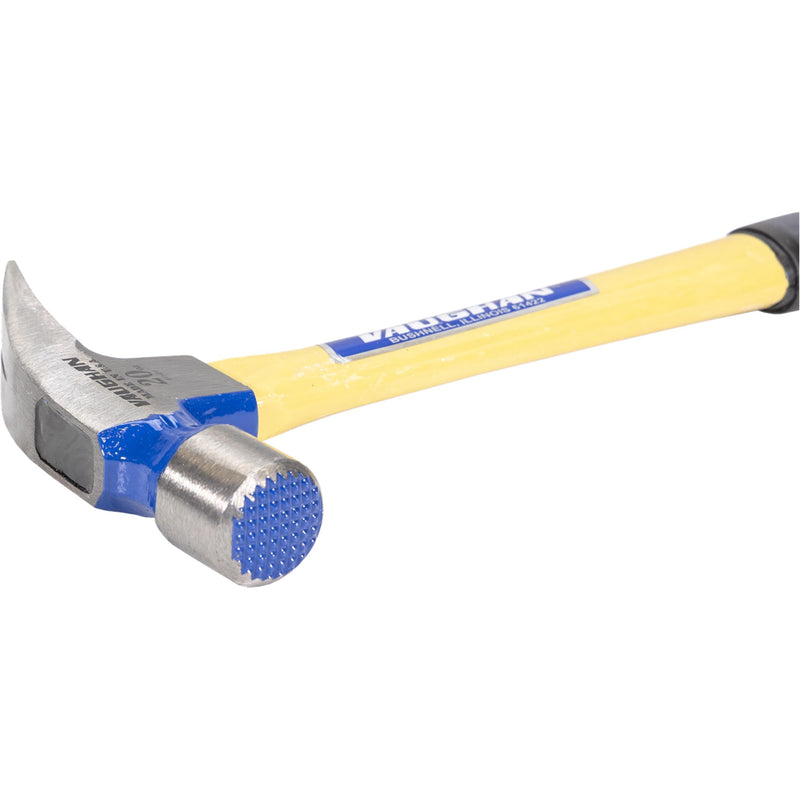 VAUGHAN Fiberglass Handle 999 Series Framer Hammer, Assembled in USA, FS999ML, VN10538 16 Inch Milled