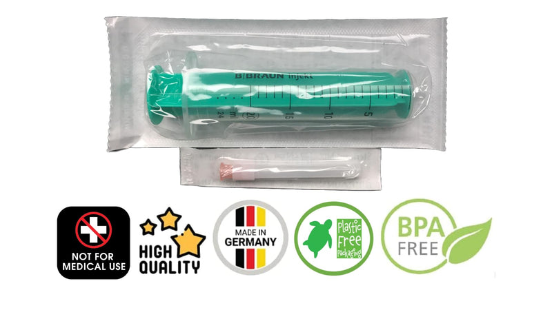 Set: 1, 2 or 3 syringes 20ml laboratory syringes liquid syringe hobby syringe with blunt needle/cannula for e-liquid aroma hobby and DIY (set 1x 20ml) set 1x 20ml