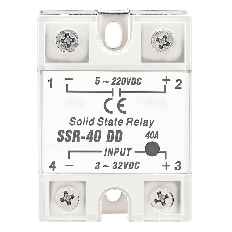 2pcs 40A SSR Solid State Relay DC Control Relay Modules, Input DC 3V-32V Output DC 5V-220V
