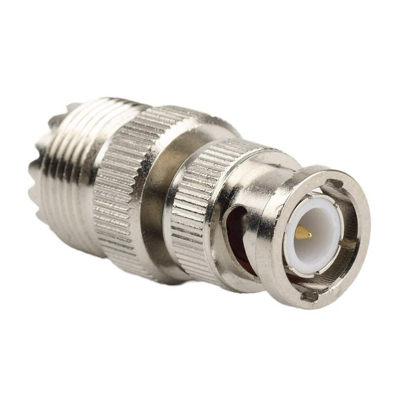 TengKo BNC Male to UHF Female SO-239 SO239 Adapter Connector RF Coaxial Coax Adapter for Antenna Coaxial Cable Radio Scanner (2 Pack) 2 Pack