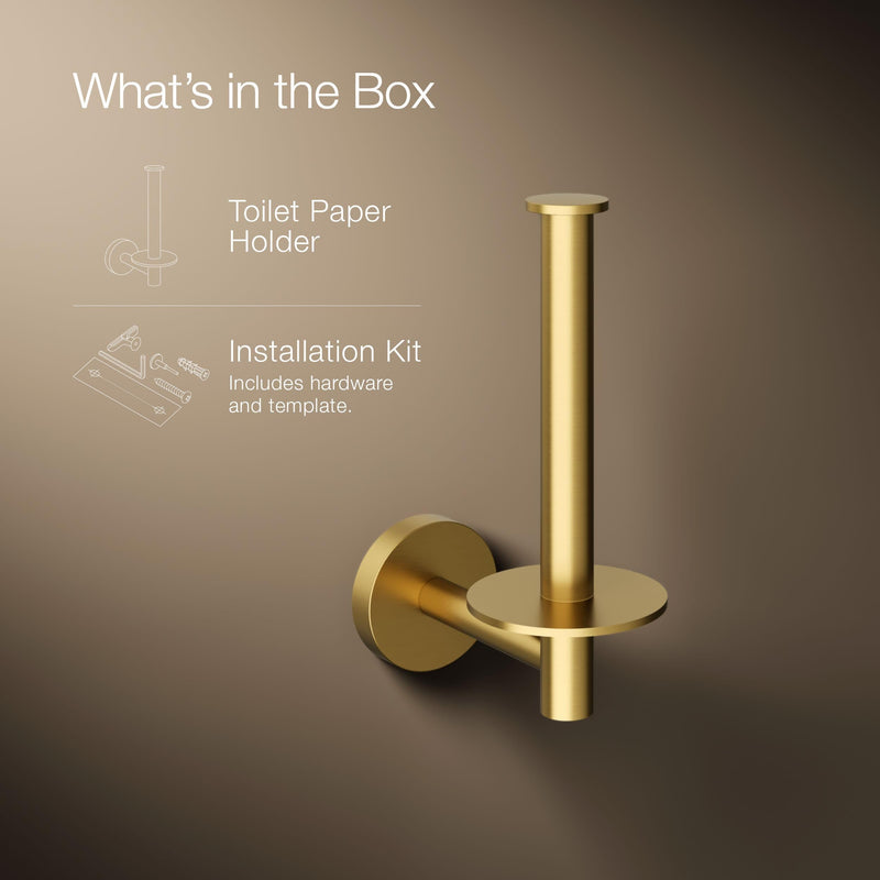ELATE® VERTICLE TISSUE HOLDER Vibrant Brushed Moderne Brass