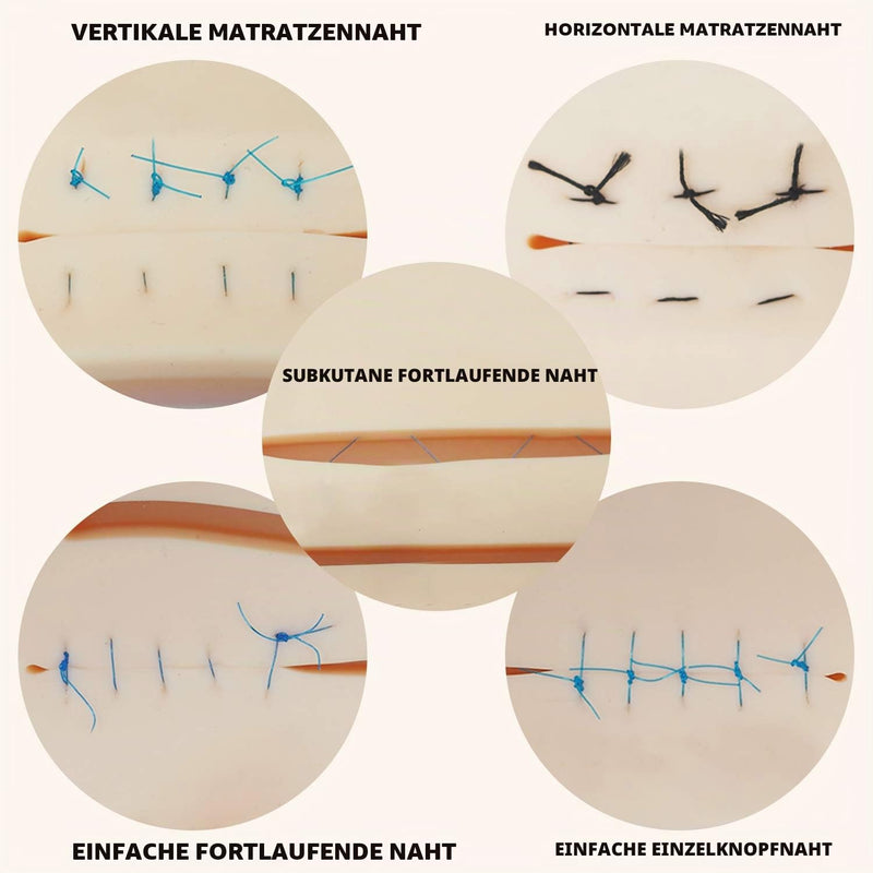 Medarchitect Improved Large 3 Layer Seam Pad with Wounds for Practice Sewing - Not Easy to Separate, Tear or Tear (with Non-Slip Base)