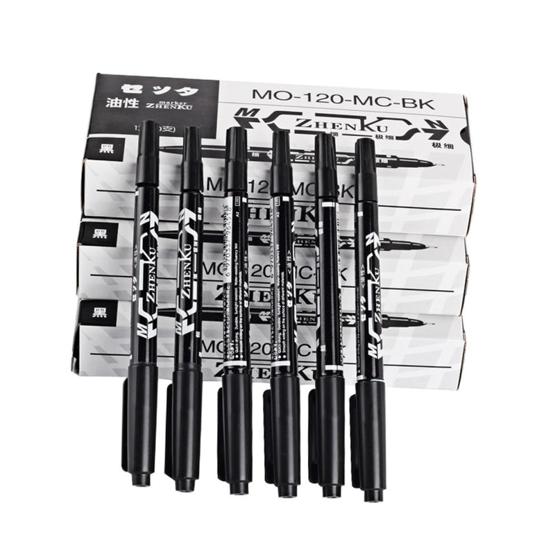 10 Body Art Pens Tattoo Tracking Pen Tattoo for Skin Marker Markers with Tips Hand Ink Double Head Times black 1 pc. (pack of 1)