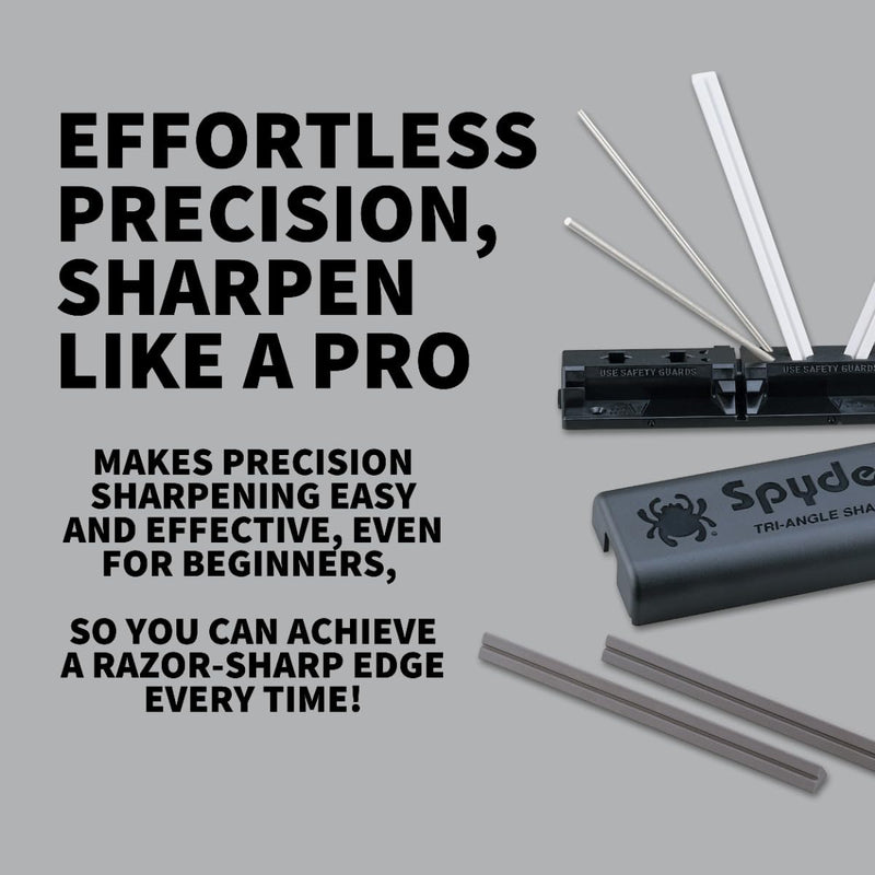 Spyderco Tri-Angle Sharpmaker, Complete Knife Sharpening System with Medium Grit and Fine Ceramic Stones for Professional-Grade Finishing - Compact, Easy-to-Use Design - 204MF