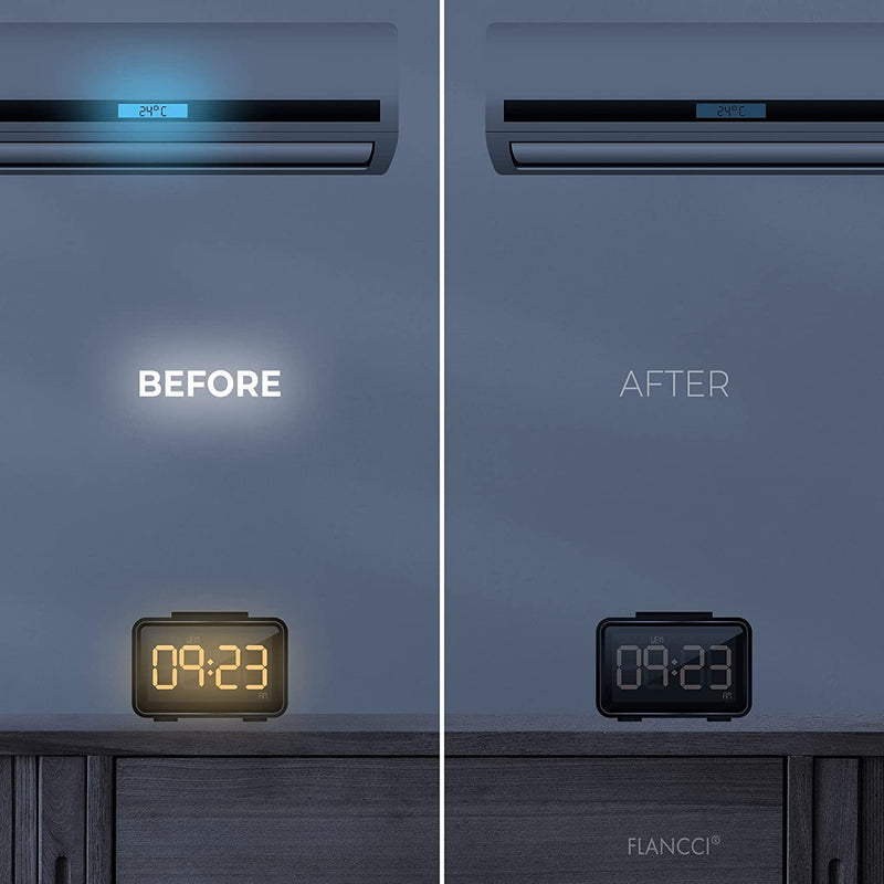 FLANCCI Light Blocking Stickers, Light Dimming Filters, (2 Sheets) Dimming Sheets for Blackout Routers, LED Covers Blackout, Dimming 80% ~ 100% of LED Lights (2Sheets = 1 Cut Out + 1 Uncut) 2 Sheets 90%