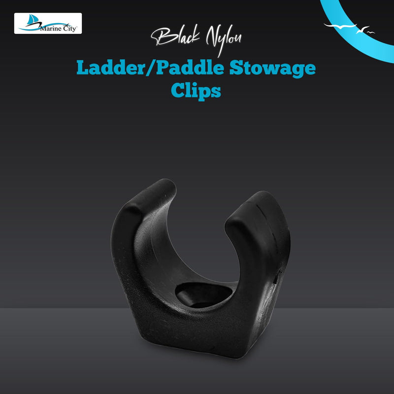MARINE CITY Nylon Ladder Paddle Stowage Clips - Fits 7/8 Inch Tubes - Ideal for Storing Boat Hooks, Gaffs, Mops, Flashlights, Pumps (Pack of 2)