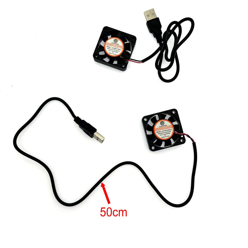 JZK 2pcs 40x40x10mm DC 5V USB Mini Cooling Fan with Wires, 4010 Small Quiet Cooling Fan 40mm, Sleeve Bearing USB Port Fan, 4cm Brushless DC Fan 5V
