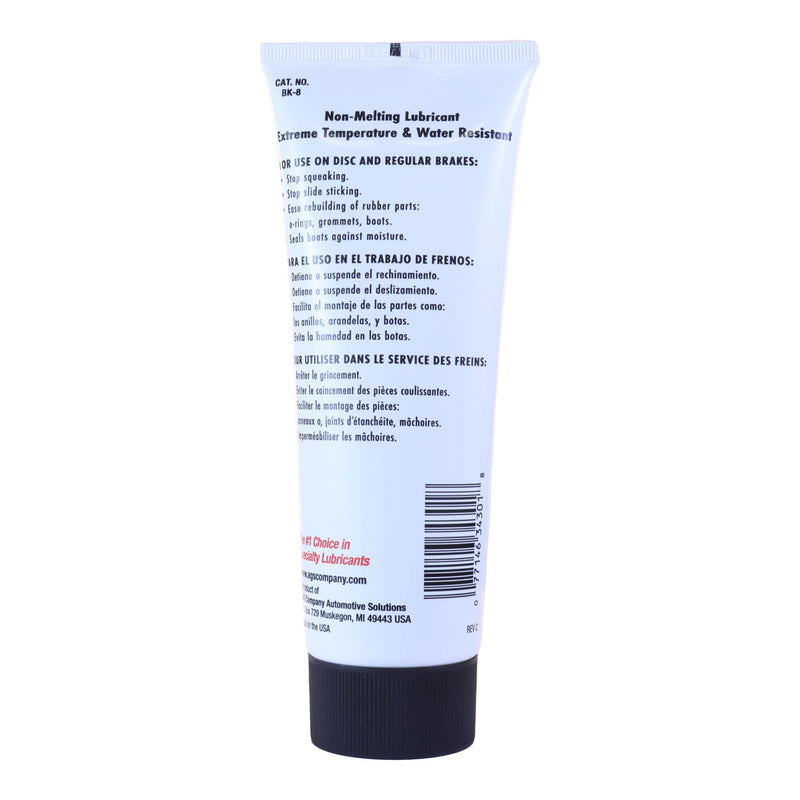 AGS SIL-Glyde 8 oz Tube - Advanced Brake Lubricant, Brake Grease/Lubricant, Brake Pad Grease, Heat Resistant, Rust & Corrosion Protector, Moisture Proof