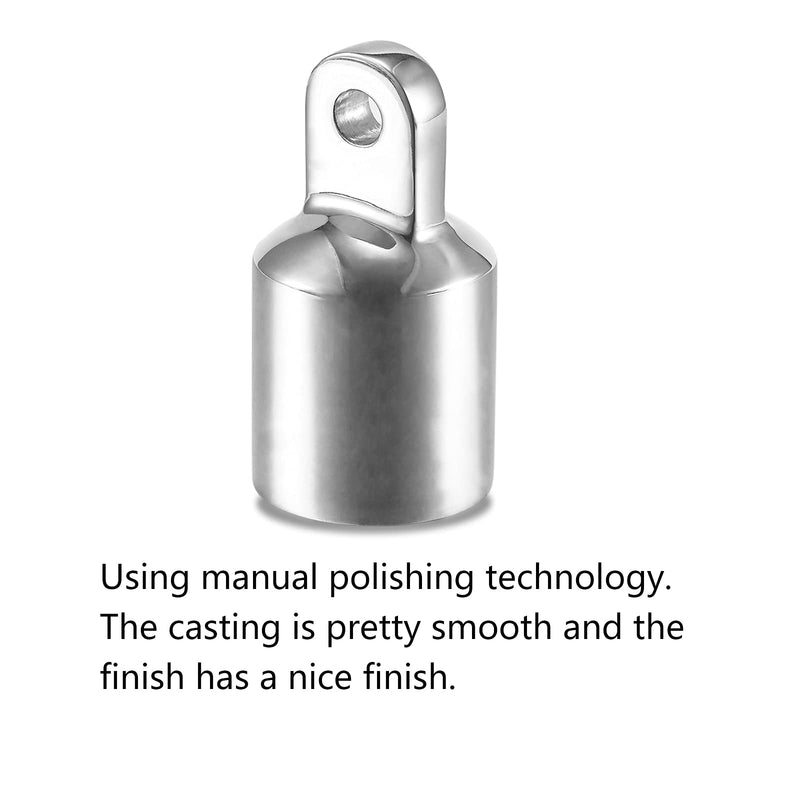 TINGZHIGO Bimini Top Eye End Cap 3/4" 7/8" 1 Inch(3 Sizes) Bimini Top Fittings, 316 Stainless Steel, with an L Shape Hex Key Wrench