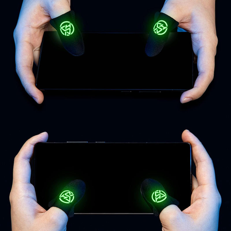 2Pcs Black Game Fingertip Gloves for Sweatproof Anti-Slip Finger Sleeve Breathable Gaming Finger Cover Thumb Gloves for Mobile Gaming Grip Pain-Relief Mobile Phone Gaming Finger, Gaming Accessories
